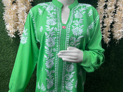 Lucknowi Chikankari Rayon Co-Ord Set with Hand Embroidery