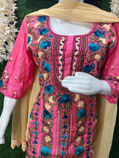 Phulkari Patiala Suit Set with Hand Embroidery