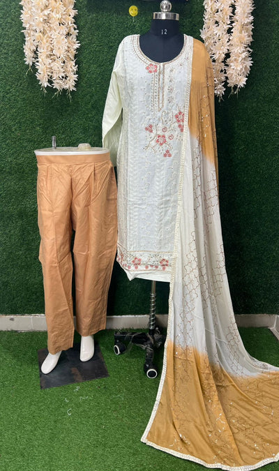 All-Over Embroidered Cotton Suit Set
