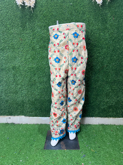 Handwork Phulkari Straight-Fit Pant