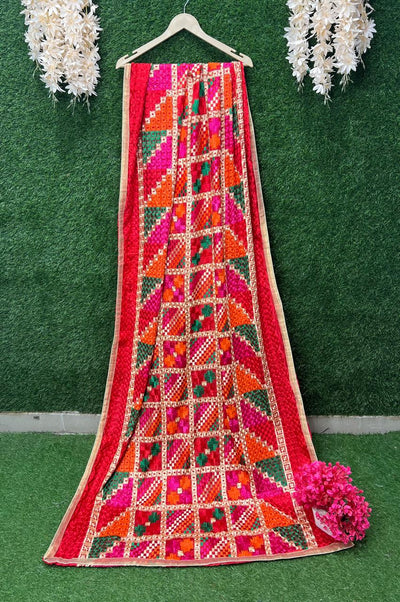 Multicolour Phulkari Embroidery Dupatta