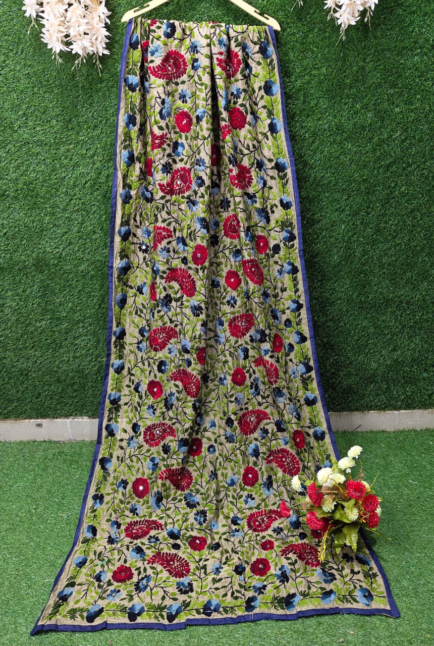 Hand-Embroidery Phulkari Dupatta with Vibrant Multicolour Work