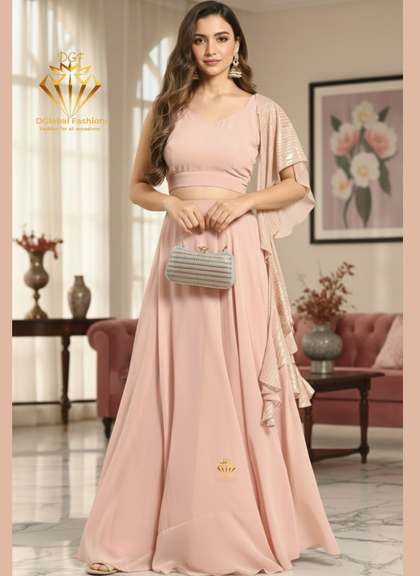 Flared Skirt with Crop Top