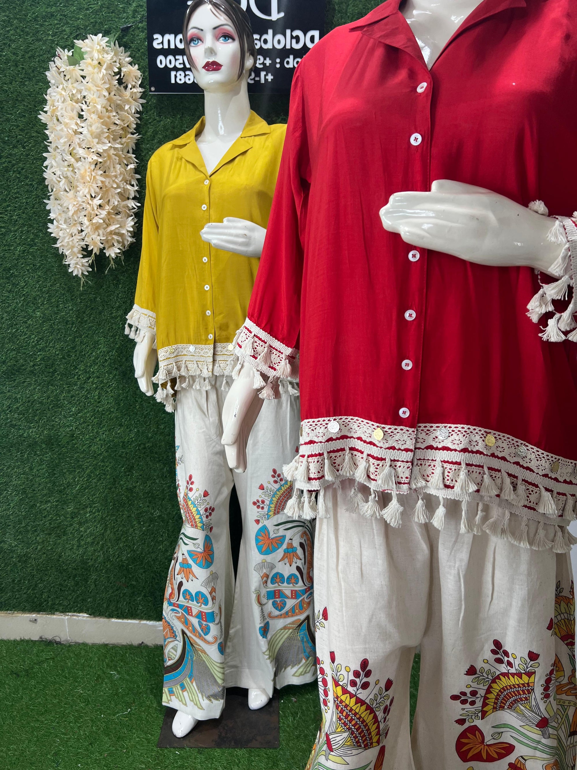 Co-Ord Set Muslin Silk Shirt with Linen Pants