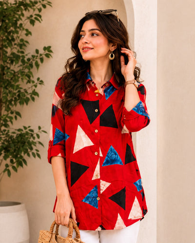 Women's Modal Silk Printed Shirt