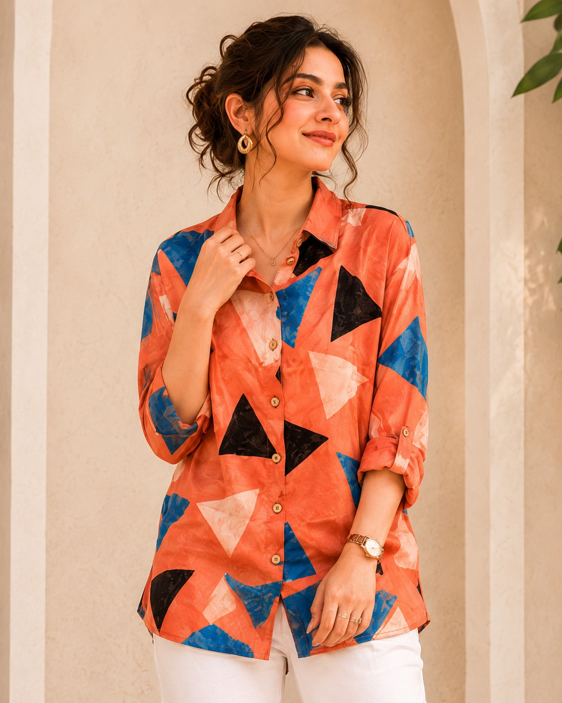Women's Modal Silk Printed Shirt