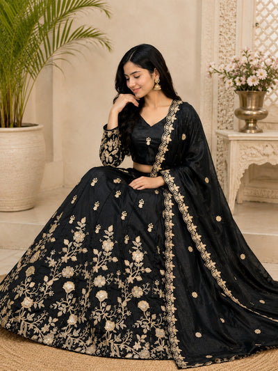 Crepe Embroidered Lehenga Set for Party & Festive Wear