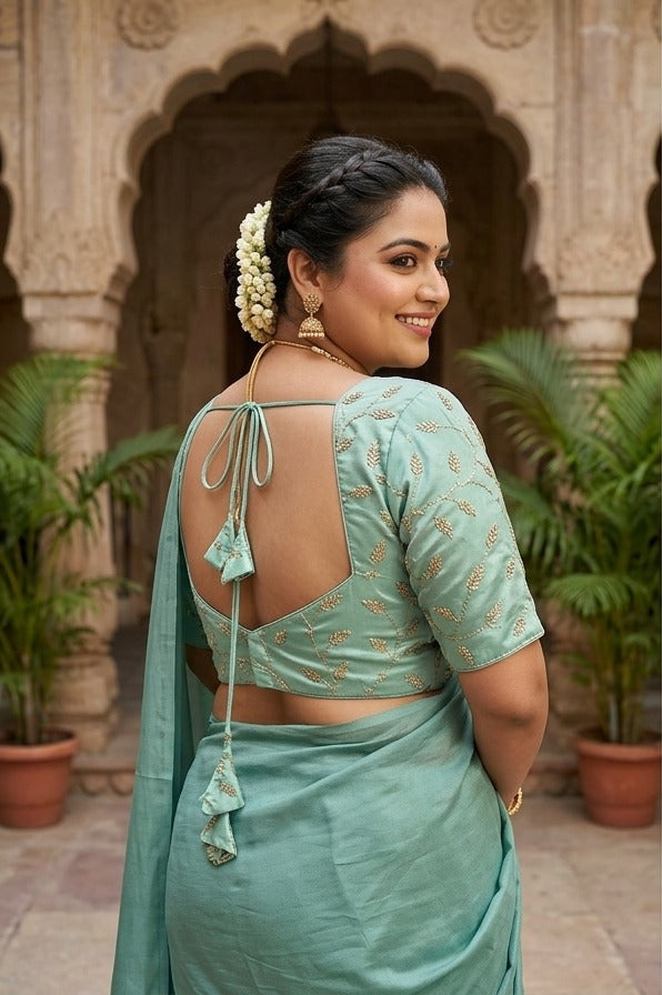 Premium Crepe Embroidered Blouse for Women