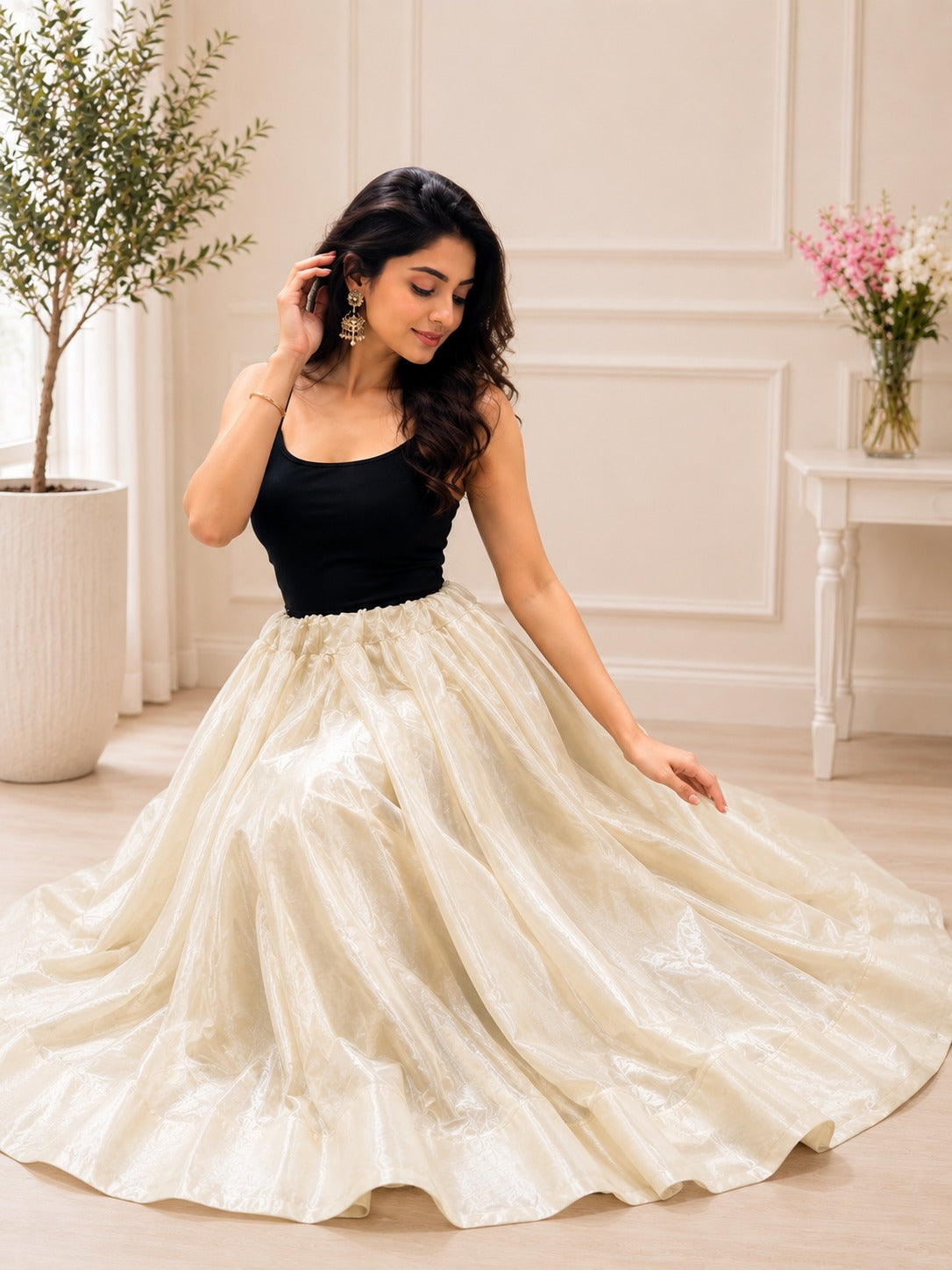 Tissue Shimmer Skirt – Graceful Festive & Party Wear