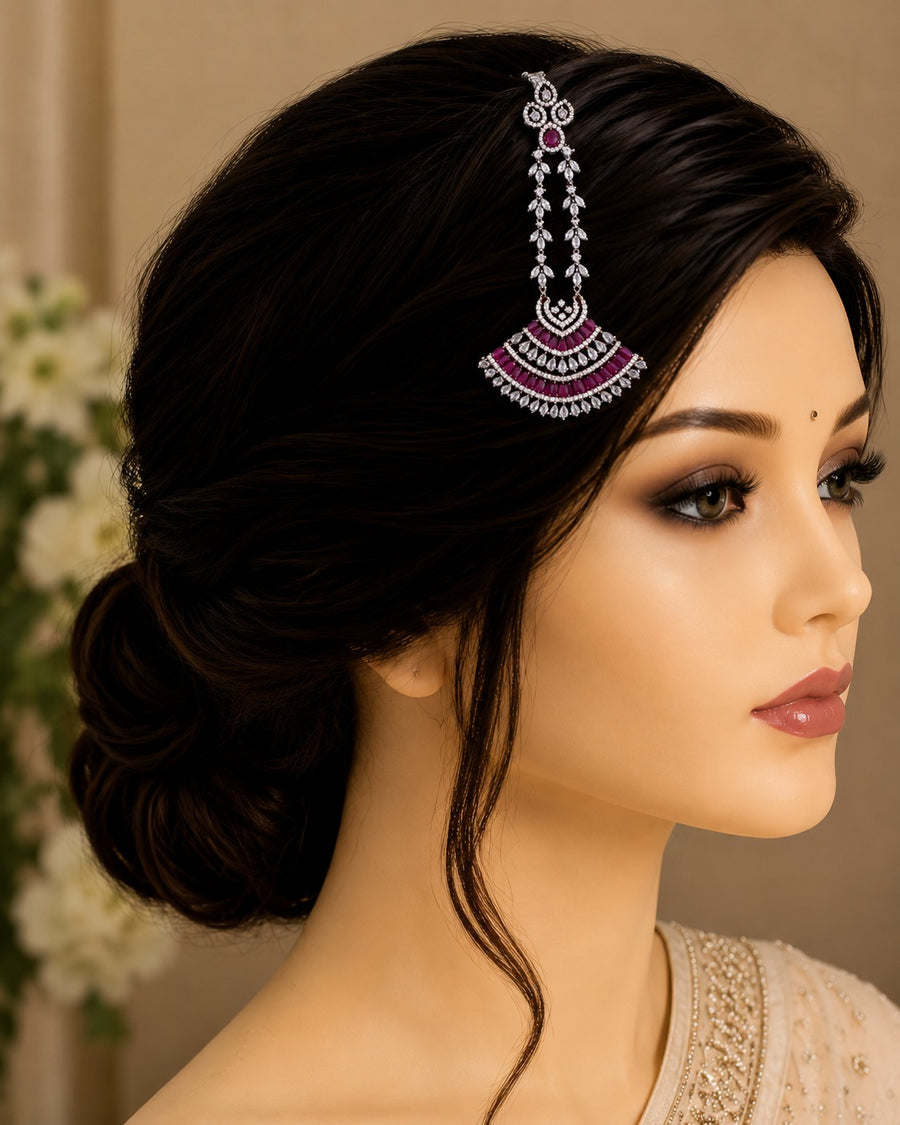 Designer Coloured Stone Paasa with American Diamond Detailing