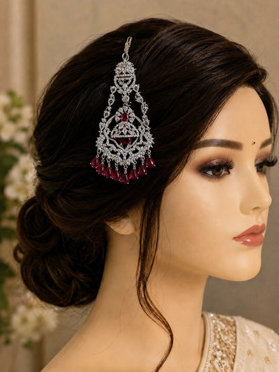 Ruby Stone Bridal Passa Hair Accessory