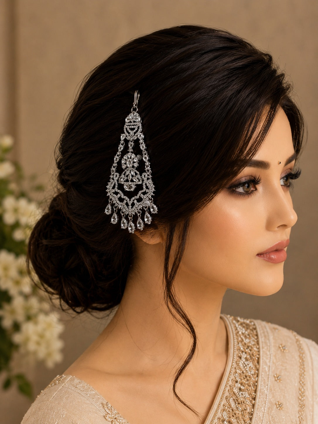 Ruby Stone Bridal Passa Hair Accessory