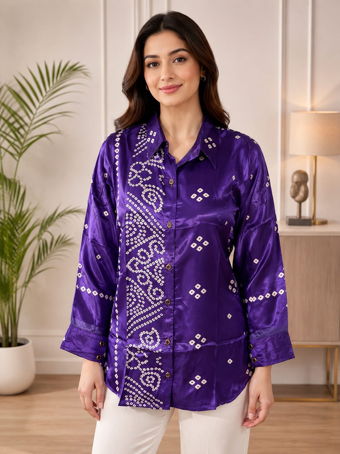 Bandhani Crepe Shirt