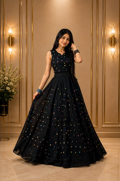 Khaddi Lehenga with Kodi & Coin Work