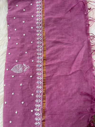 Lucknowi Chikankari Unstitched Mul Anarkali | Hand Embroidered Indian Ethnic Wear