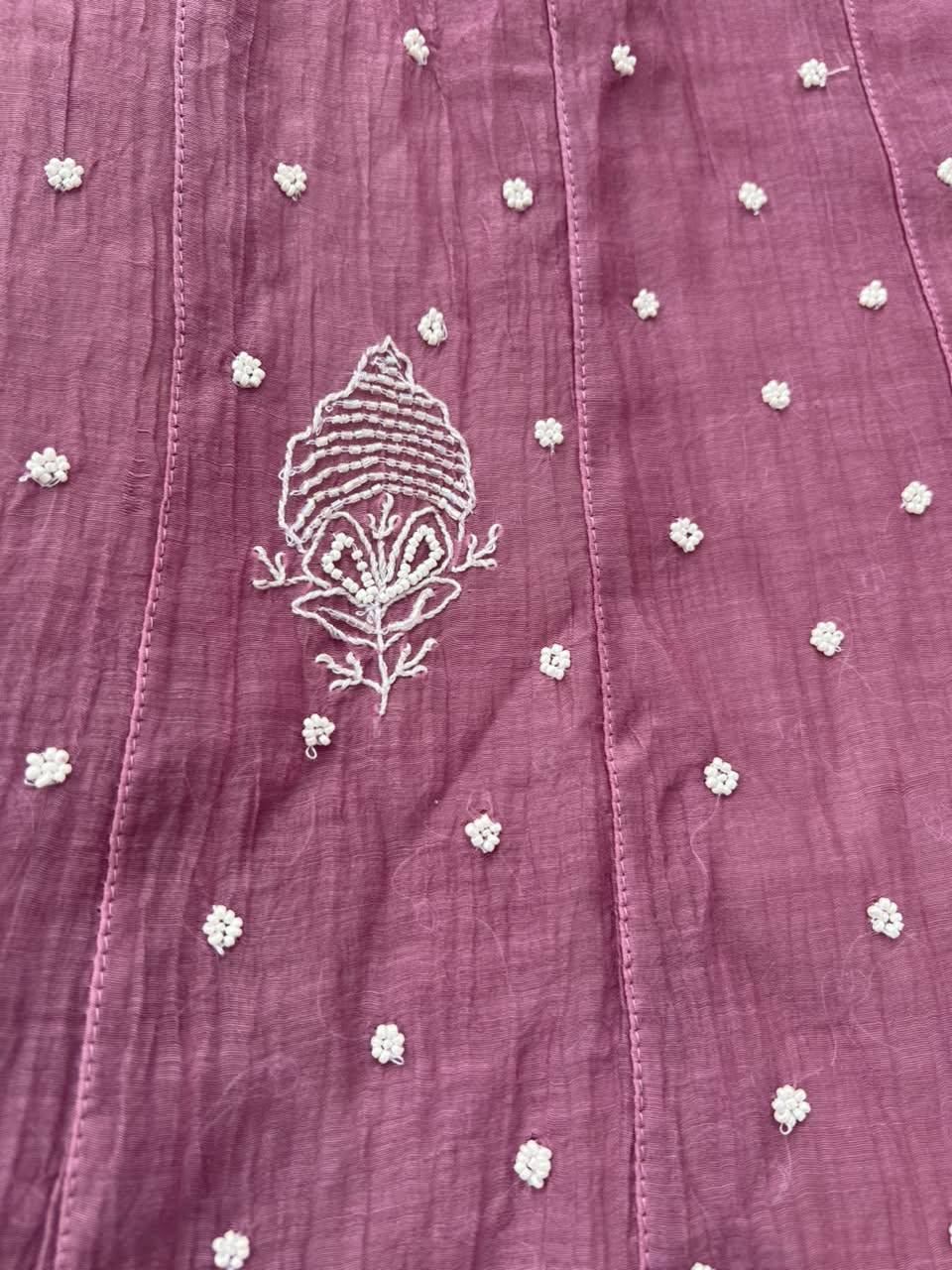 Lucknowi Chikankari Unstitched Mul Anarkali | Hand Embroidered Indian Ethnic Wear