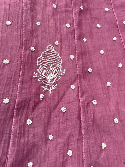 Lucknowi Chikankari Unstitched Mul Anarkali | Hand Embroidered Indian Ethnic Wear
