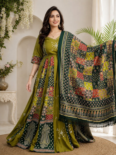 Cotton Lehenga Set with Mirror Work | 3-Piece Festive Outfit