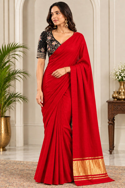 Modal Silk Saree with Lagdi Patta Gold Border