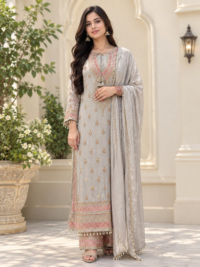 Premium Chinon Suit Set with Heavy Zardozi Work | Elegant Ethnic Wear for Women