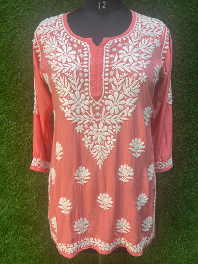 Chikankari modal short top