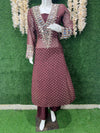 Stylish Georgette Shrug Kurti Set with Pants & Blouse – Real Mirror Work