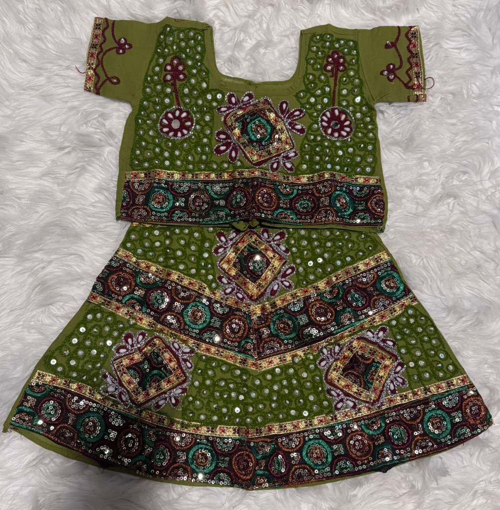 Mirror Work Lehenga Choli with Dupatta