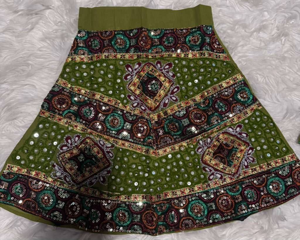 Mirror Work Lehenga Choli with Dupatta