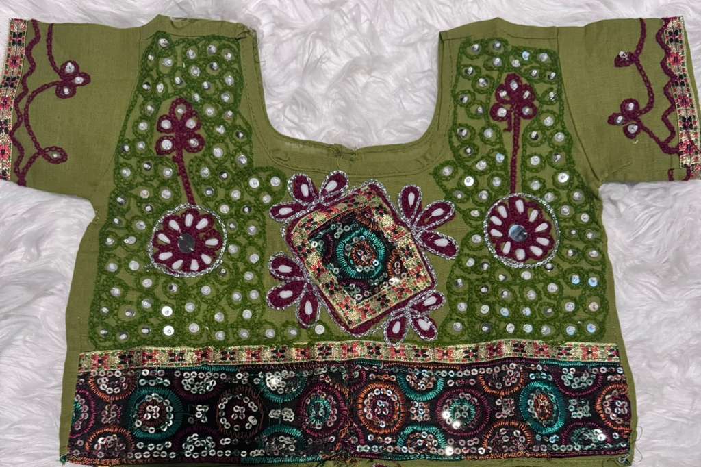 Mirror Work Lehenga Choli with Dupatta