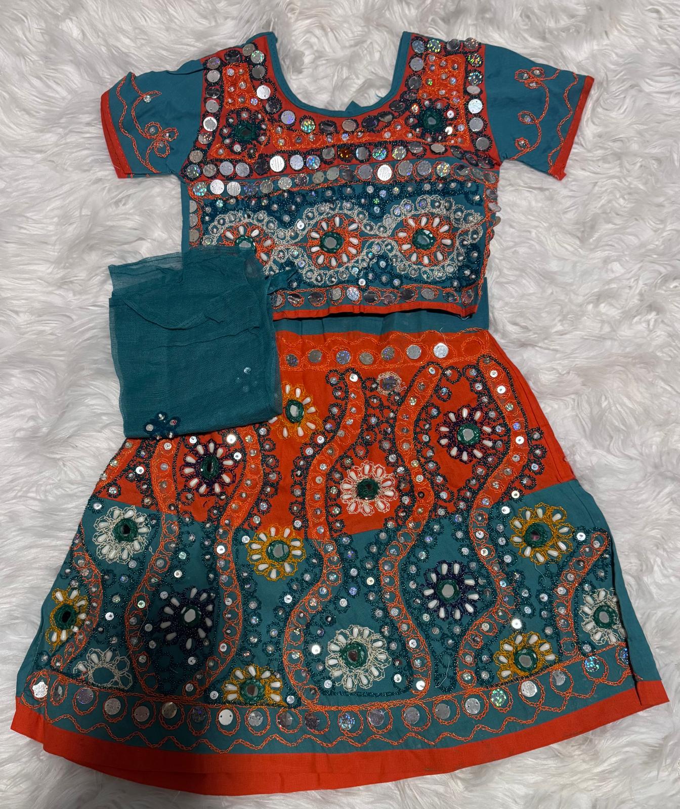 Mirror Work Lehenga Choli with Dupatta