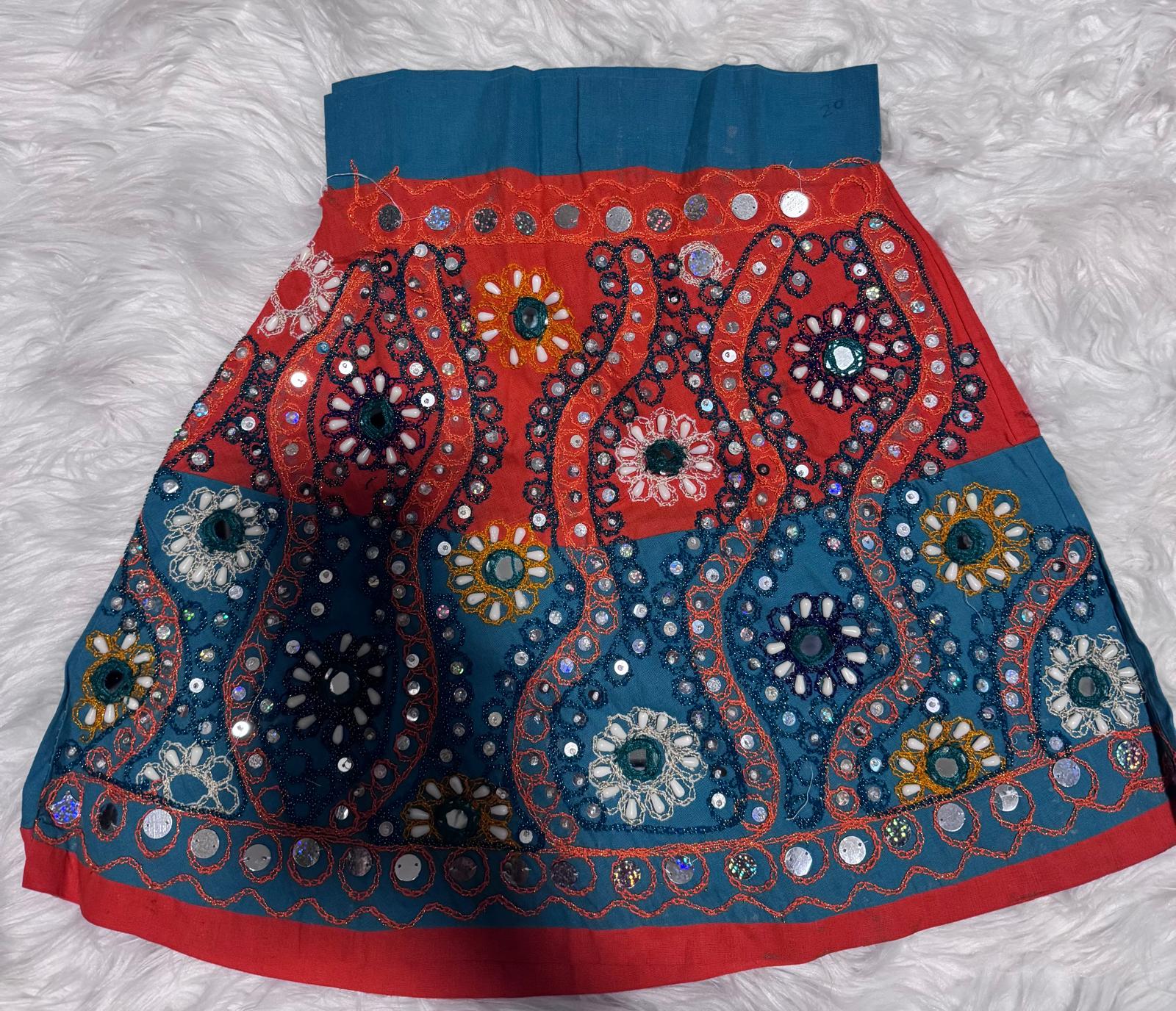 Mirror Work Lehenga Choli with Dupatta