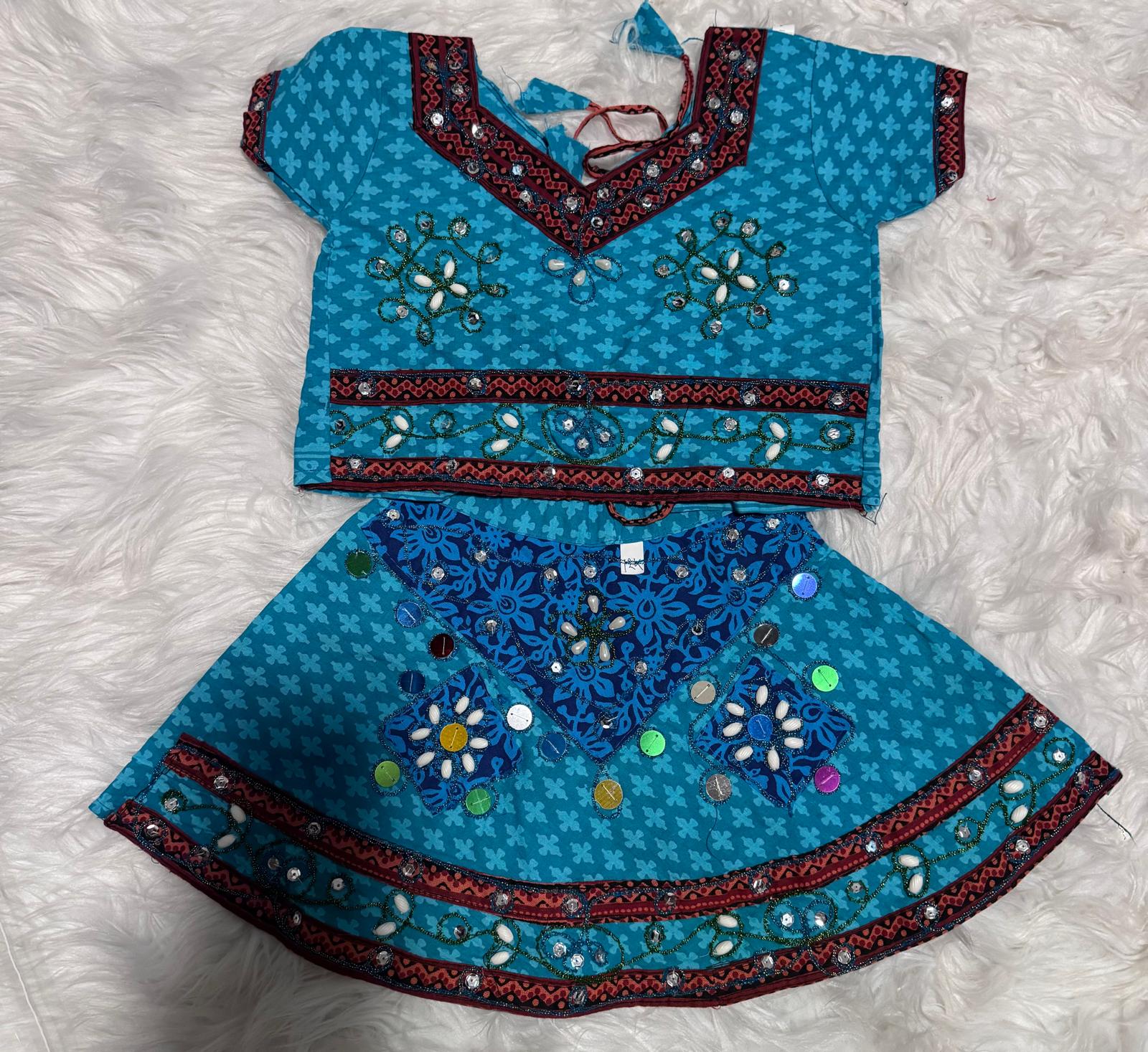 Mirror Work Lehenga Choli with Dupatta