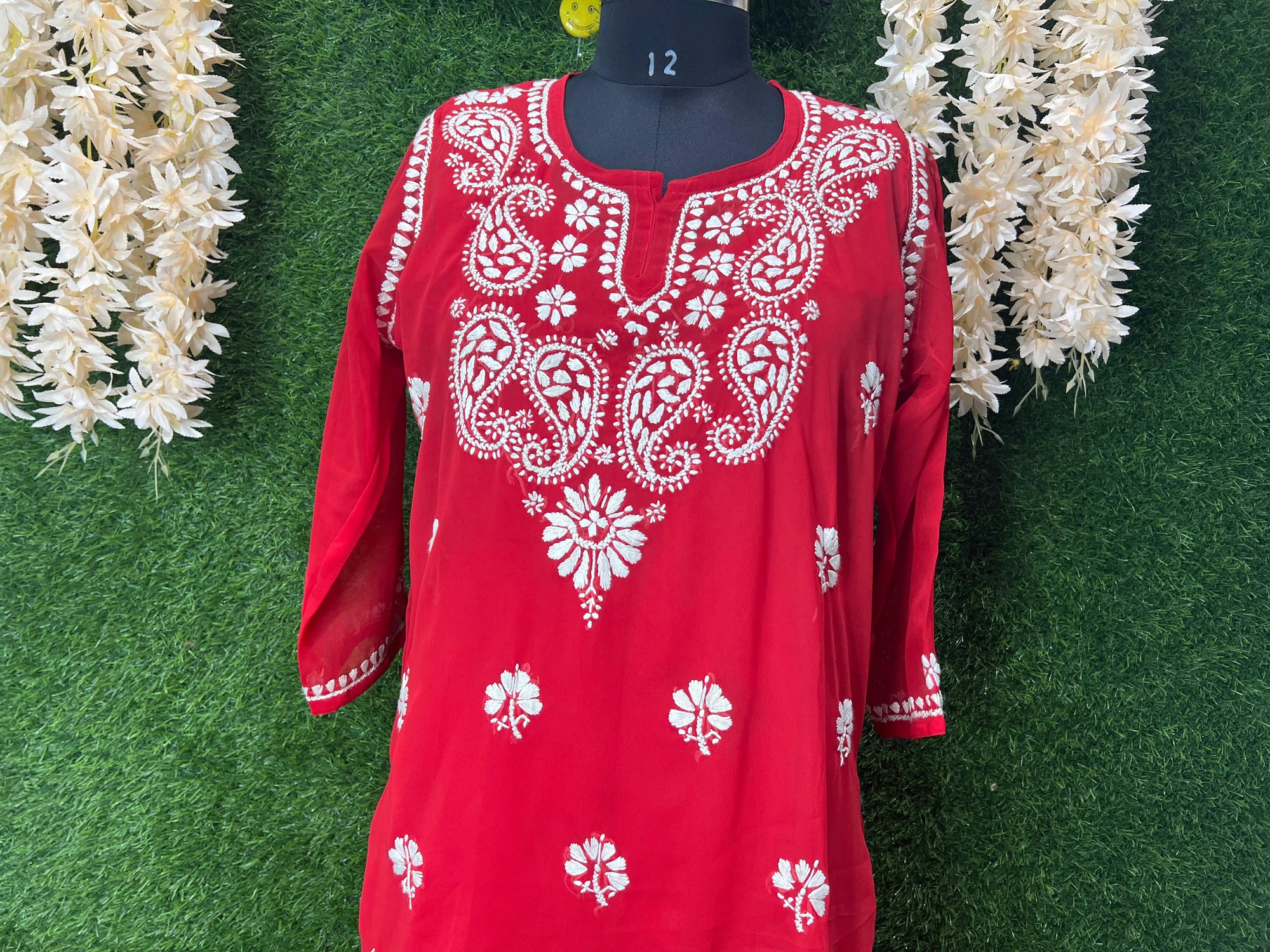 Lucknowi Chikankari Georgette Short Top