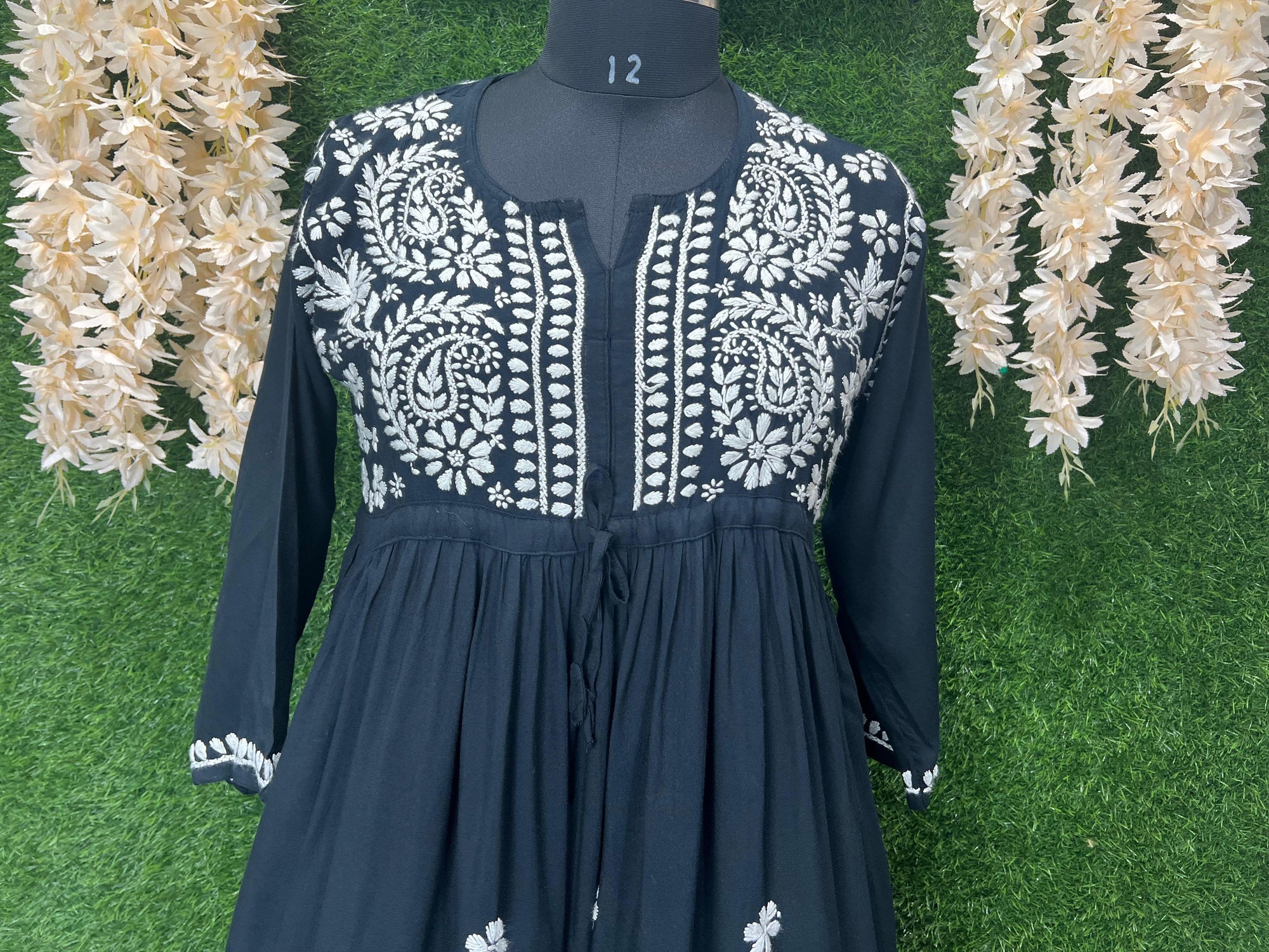 Lucknowi Chikankari Rayon Gown