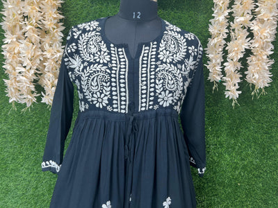 Lucknowi Chikankari Rayon Gown