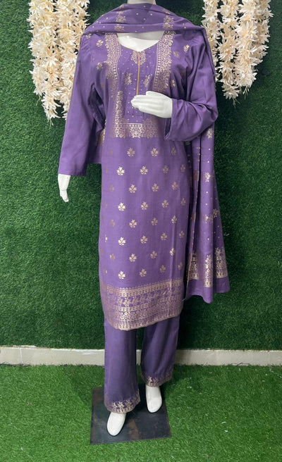 Pashmina Banarasi Weaving Suit Set with Fine Traditional Detailing