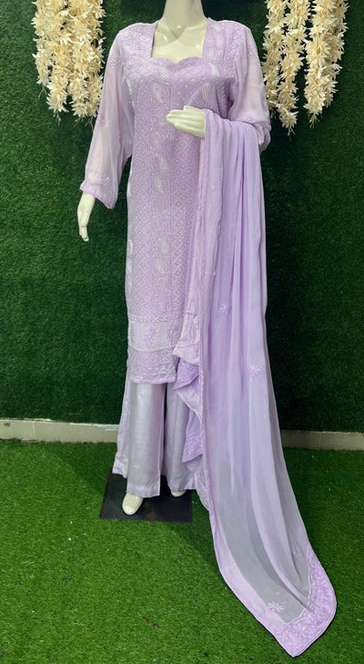 Lucknowi Chikankari Handwork Dupatta with Pulp & Cutdana