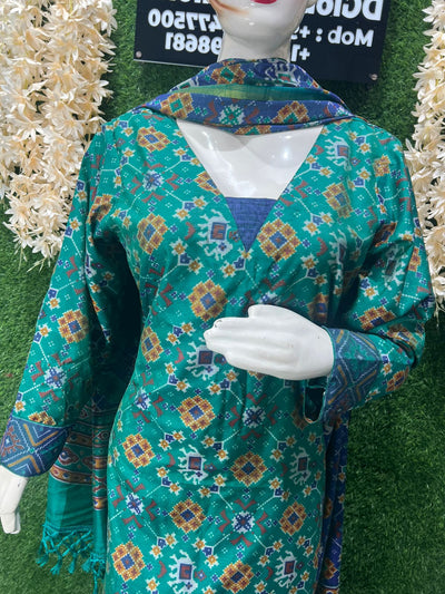 Patola Suit Set with Matching Dupatta