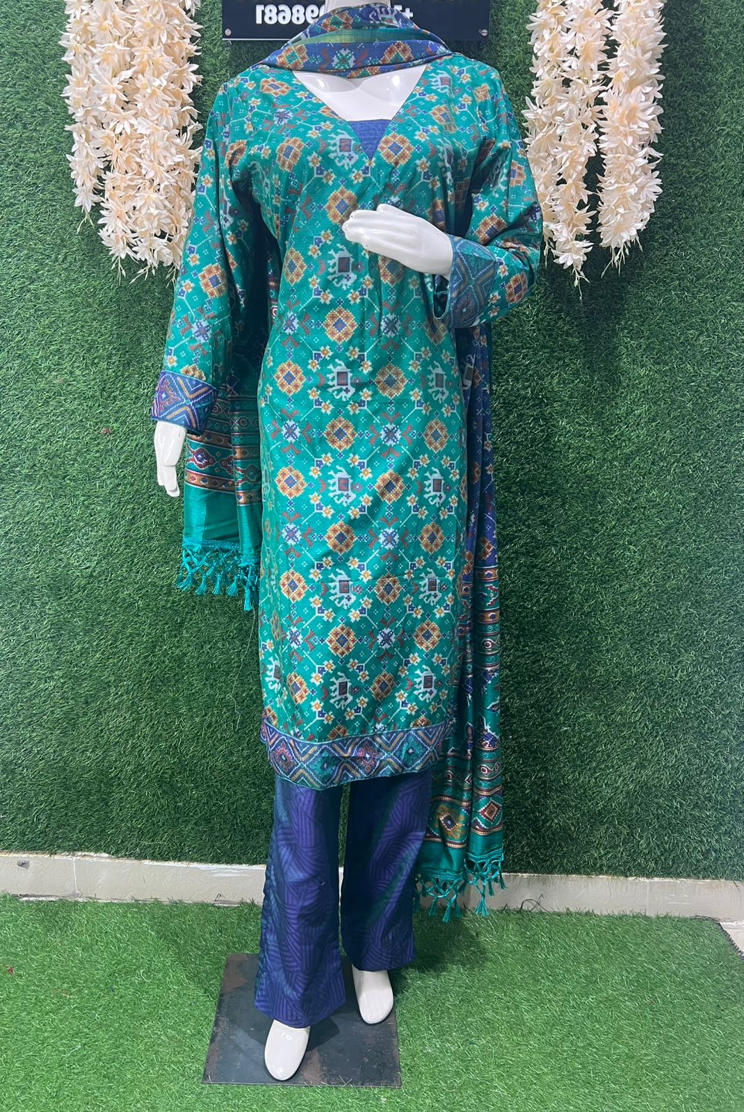 Patola Suit Set with Matching Dupatta