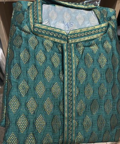 Men’s Silk Jacquard Kurta Pajama Set with Copper Zari Weave & Full Lining