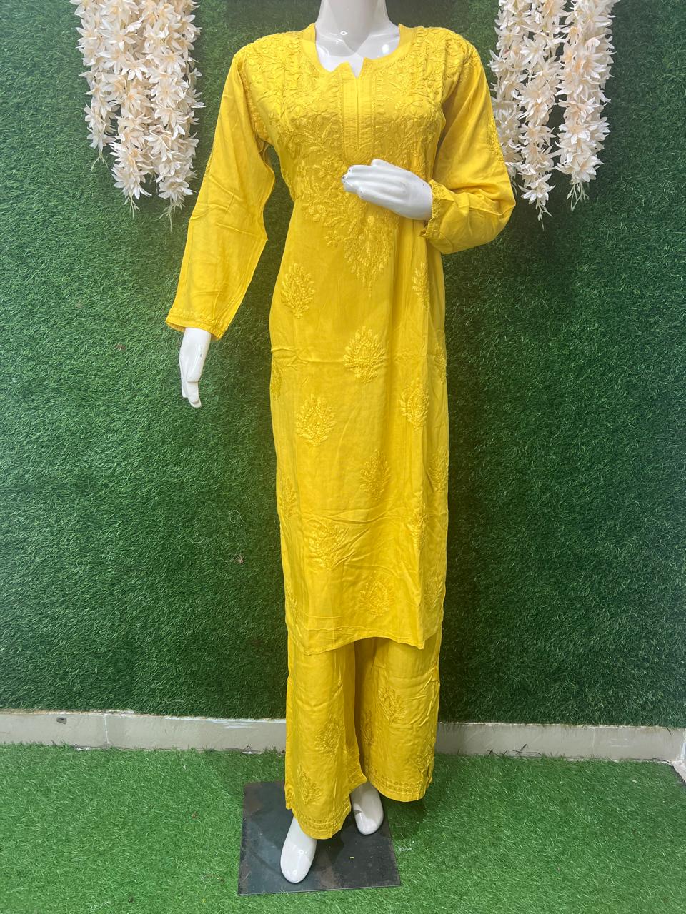 Lucknowi Chikankari Rayon Co-Ord Set