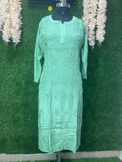 Lucknowi Chikankari Hand-Embroidery Muslin Kurti