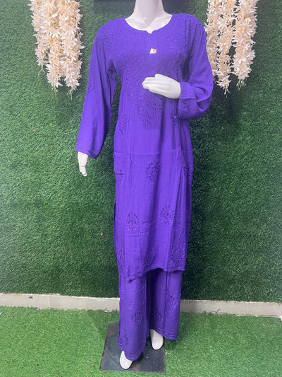 Lucknowi Chikankari Rayon Co-Ord Set