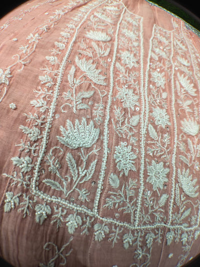 Ombre Dyed Lucknowi Chikankari Unstitched Anarkali
