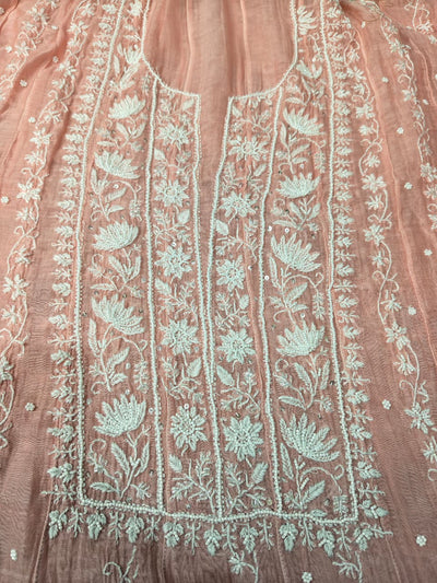Ombre Dyed Lucknowi Chikankari Unstitched Anarkali