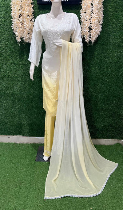 Ombre  Suit Set with Pearl & Sequin Hand Embroidery