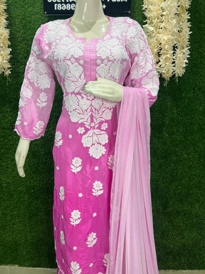 Crepe Kurta Palazzo Set with Dupatta