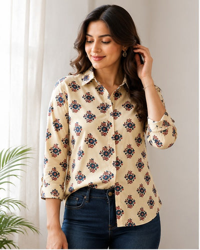 Women's Designer Modal Silk Printed Shirt