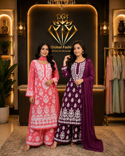 Lucknowi Chikankari Modal Co-ord Set