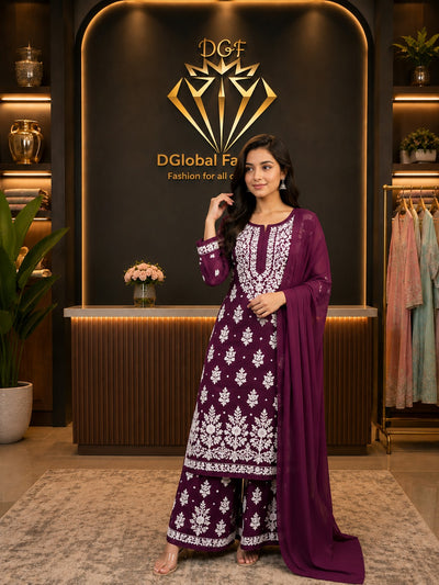 Lucknowi Chikankari Modal Co-ord Set